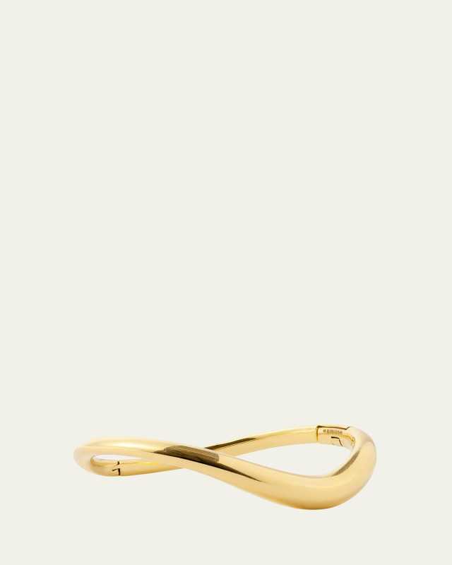 18K Yellow Gold Bold Stream Wave Bracelet
